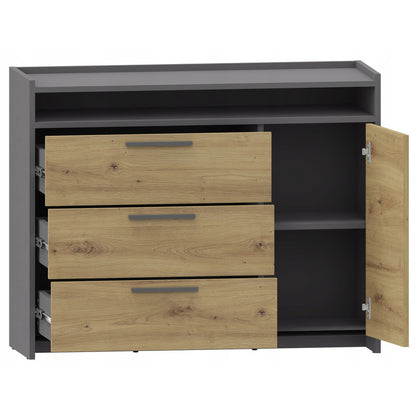 Kledingkast – Garderobekast – Opbergkast – Linnenkast – Slaapkamerkast – Artisan-Anthracite Kleur – Hoogwaardig Gelamineerd Spaanplaat – Compacte Afmetingen 101,6x80,6x35,9 cm