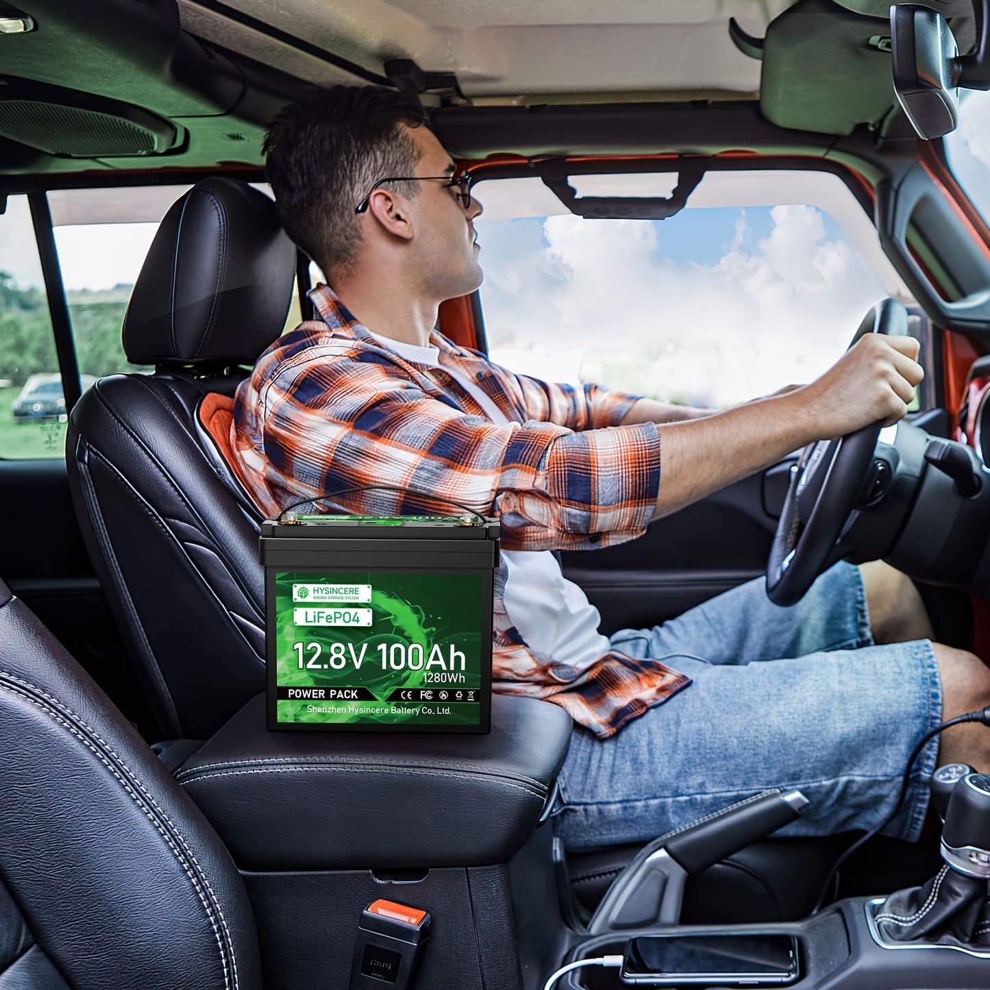 Li-ion Accu – Lithium Accu – LiFePO4 Accu – Oplaadbare Batterij – 12,8V 100Ah – Geavanceerd BMS Systeem – Robuuste Metalen Behuizing