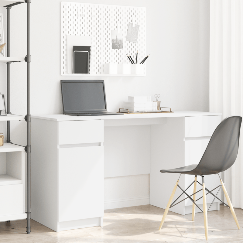 Bureau – Computertafel – Bureautafel – Werkplek – Kantoormeubel – Wit – 140x49x76 cm – Geperst Hout