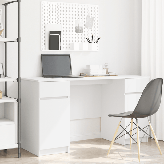 Bureau – Computertafel – Bureautafel – Werkplek – Kantoormeubel – Wit – 140x49x76 cm – Geperst Hout