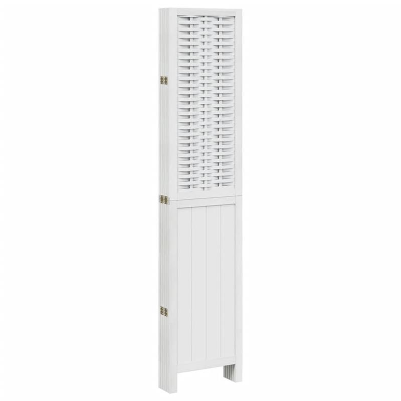 6-Panel Kamerscherm – Kamervuller – Ruimteverdeler – Vouwscherm – Scheidingswand – Wit Blanc – Lichtgewicht & Stevig – Eenvoudige Montage