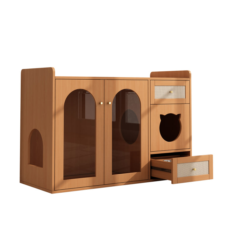 Kattenmeubel – Kattenhuis – Kattenkast – Kattenbakmeubel – Kattenmeubel walnut – Verborgen kattenbakruimte – Compact met opbergvak 120x45x83 cm