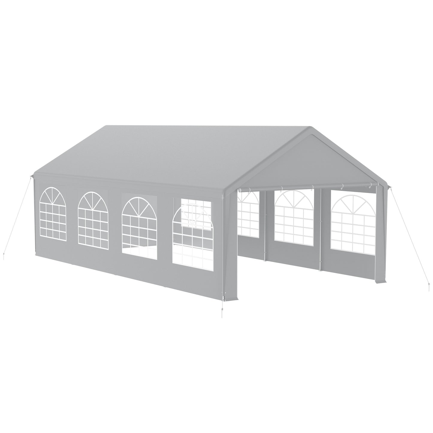 Feesttent – Partytent – Tuintent – Paviljoen – Evenemententent – Waterdicht – UV Beschermd – Robuust Stalen Frame – Afneembare Zijwanden – 4x8 m – Eenvoudige Montage