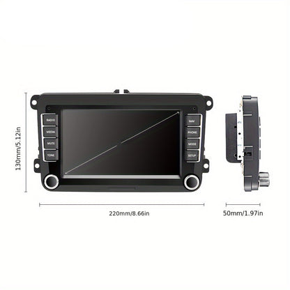 Android Autoradio – Multimedia Systeem – Dubbele DIN Radio – Touchscreen Radio – GPS Navigatie – 7 Inch Capacitive Scherm – Achteruitrijcamera & Microfoon – Wifi, CarPlay & Android Auto