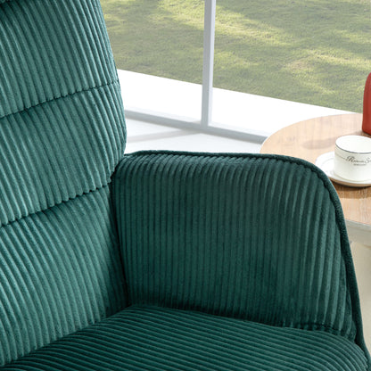 Schommelstoel – Rocking Chair – Schommelstoel Kinderkamer – Lounge Stoel – Relaxstoel – Donkergroen – Beukenhouten Frame – Comfortabele Stoffering – Max. 120 kg Belastbaar