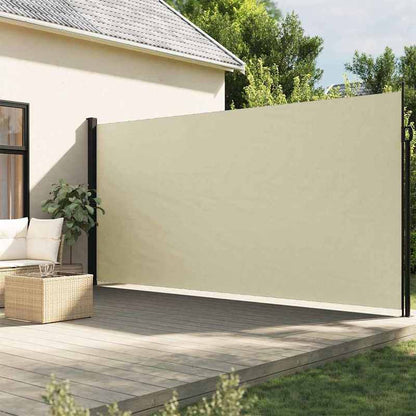 Uitbreidbaar Zijscherm – Privacyscherm – Tuinscherm – Balkonkap – Zonnescherm – Crème Wit Grijs – Weerbestendig Polyester – Eenvoudige Montage