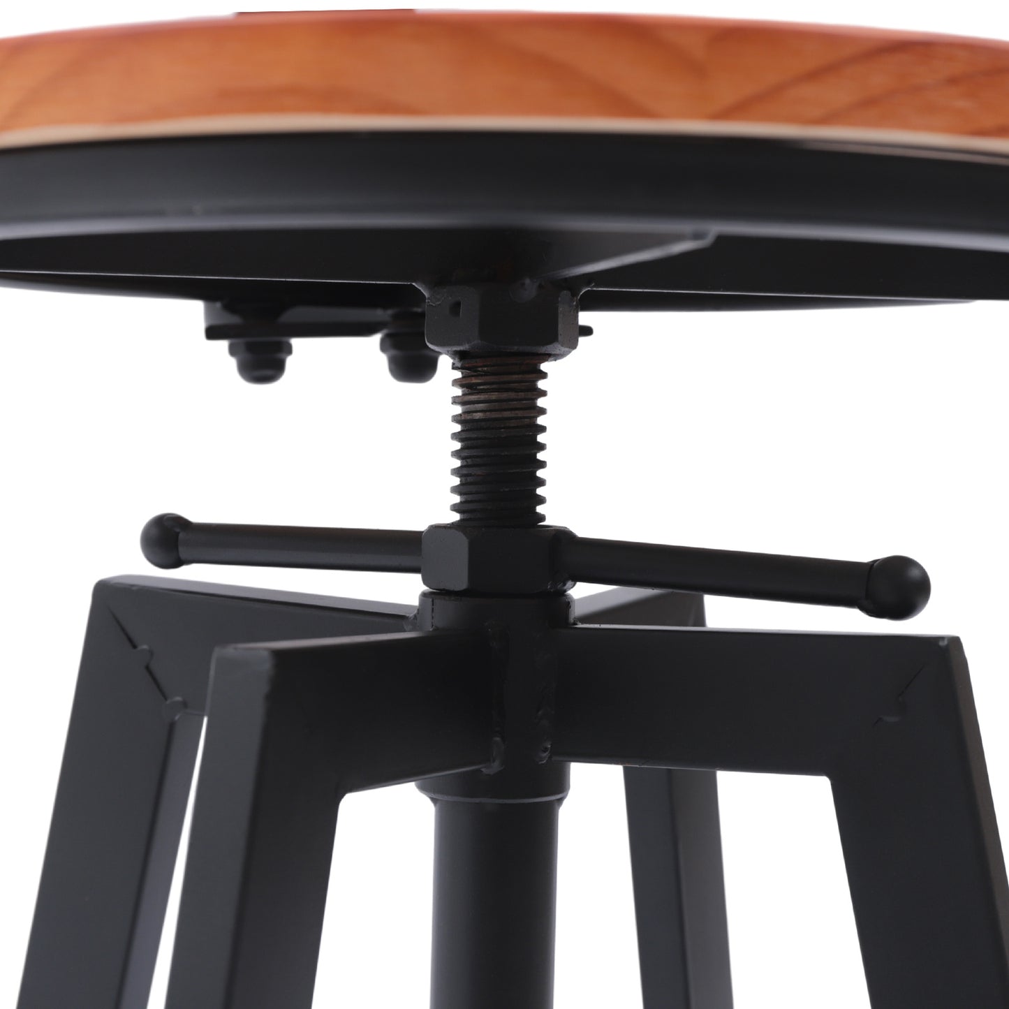 Barstoel – Barkruk – Barstoel Kruk – Barkrukken – Barstoelen – Verstelbare Zithoogte 64-84 cm – Industriële Metaal Houten Zitting
