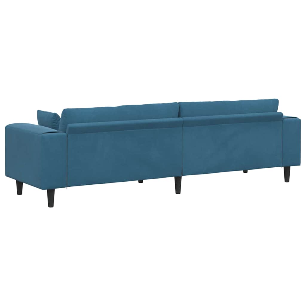 Velvet Bank – Fluwelen Sofa – Zitbank – Loungebank – Slaapbank – Zacht Fluweel – Stevig Houten Frame – Turquoise Zonder Ottoman
