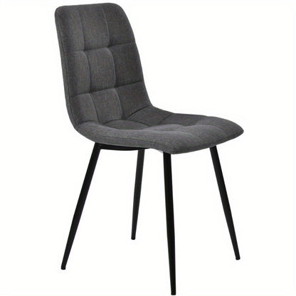 Eetkamerset – Eettafel Set – Keukentafel Met Stoelen – Diningset – Tafel Met Stoelen – 120x70 cm Matzwart Metaal – Donkergrijze Linnen Bekleding