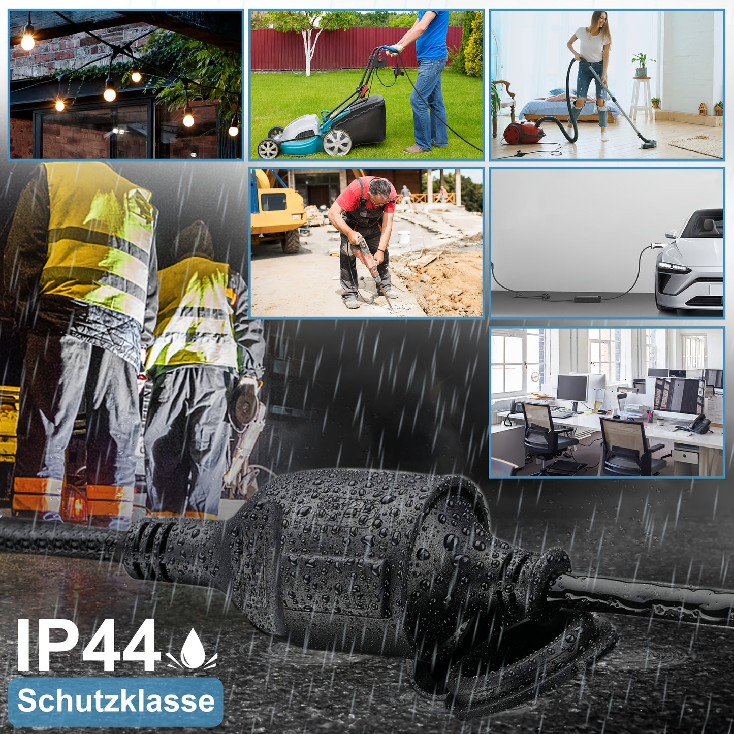 Verlengsnoer – Verlengkabel – Verlengsnoer Eurostekker – Stroomkabel – Kabel verlengstuk – 30 meter – Hoogwaardige PVC kwaliteit