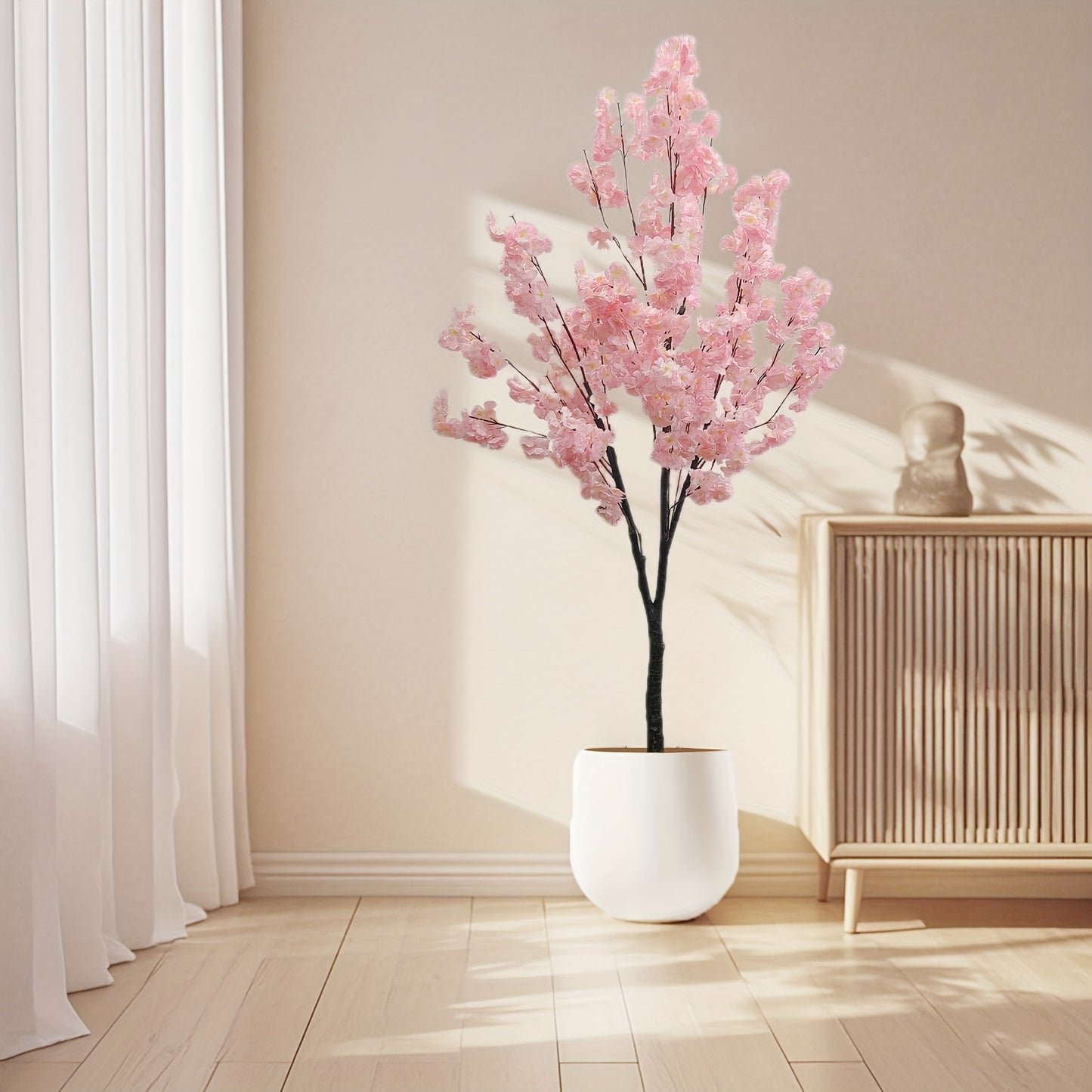 Kunstmatige Kersenbloesemboom – Kunstbloesem – Nepboom – Bloesemplant – Zijdeplant – 180 cm – Realistisch Polyester – Stevige Cementen Pot