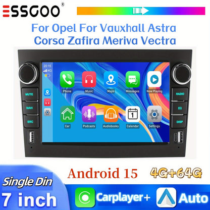 Android 15 Autoradio – 2 DIN Radio – Multimedia Speler – Car Stereo – Navigatiesysteem – 7 Inch HD Touchscreen – 4GB RAM + 64GB Opslag – Apple CarPlay & Android Auto – Draadloze Connectiviteit
