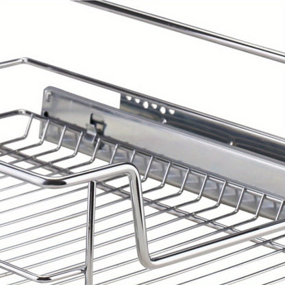 Ladeverdelersysteem – Lade Organizer – Uittrekbare Lade – Kast Organizer – Opbergmand – Verstelbare Hoogte 39/49 cm – Stevig Metaal Met Wit Coating
