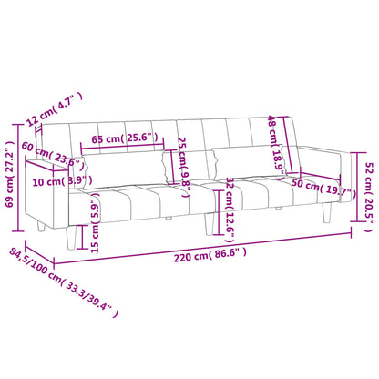 Slaapbank – Slaapstoel – Slaapbankje – Slaapbankje 2-zits – Bedbank – Blauw – Compact 2-Zits – Met Stabiel Metalen Frame
