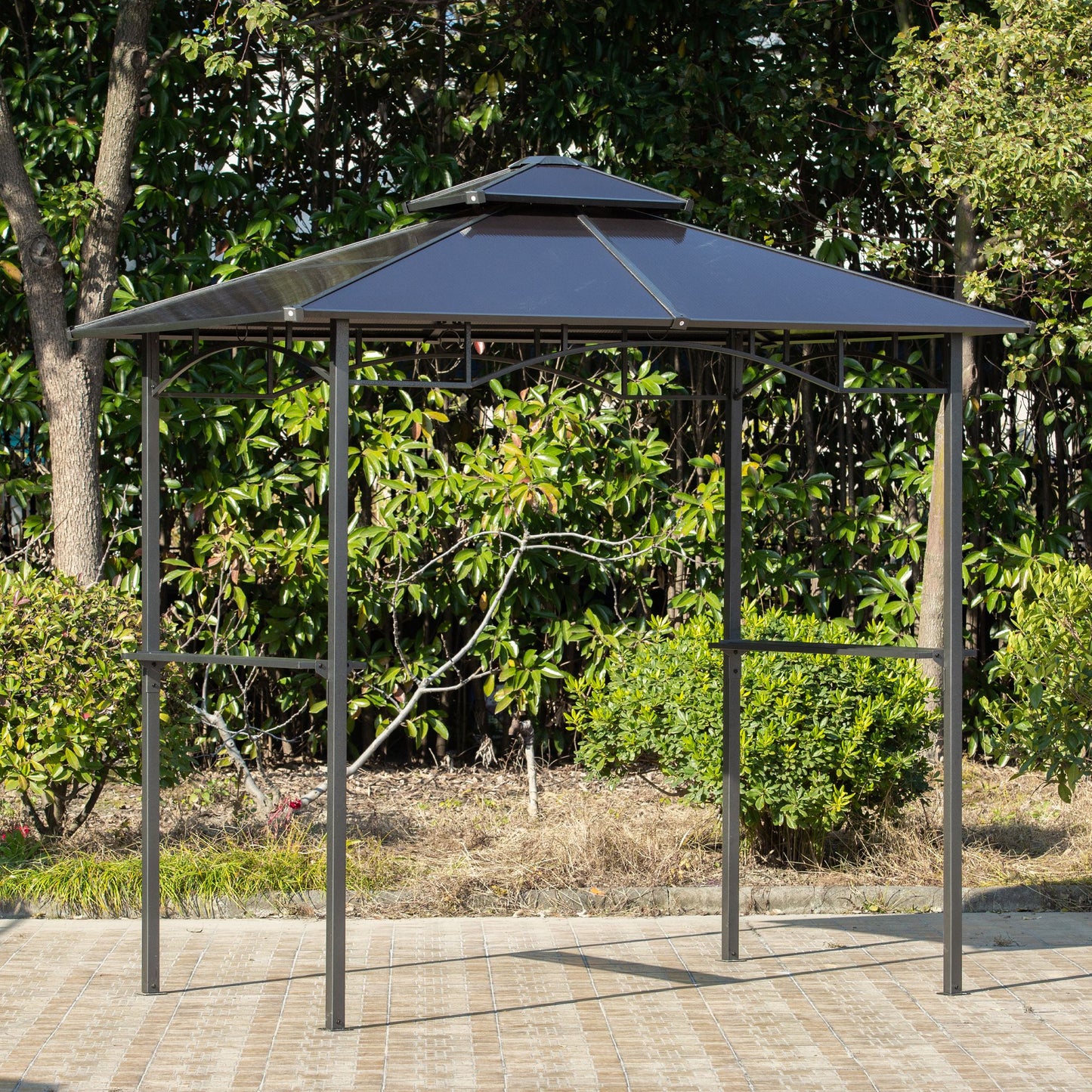 Barbecue Shelter – Tuinoverkapping – BBQ Paviljoen – Grill Schuur – Buitenkeuken Overkapping – Aluminium Constructie – Dubbel Polycarbonaat Dak – Zwart