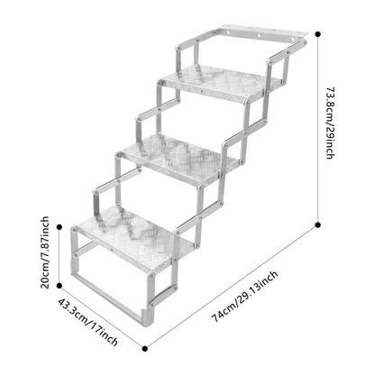 Aluminum Alloy Scissor Stairs, Foldable Step Ladder, 3 Steps Ladder for RV/Camper