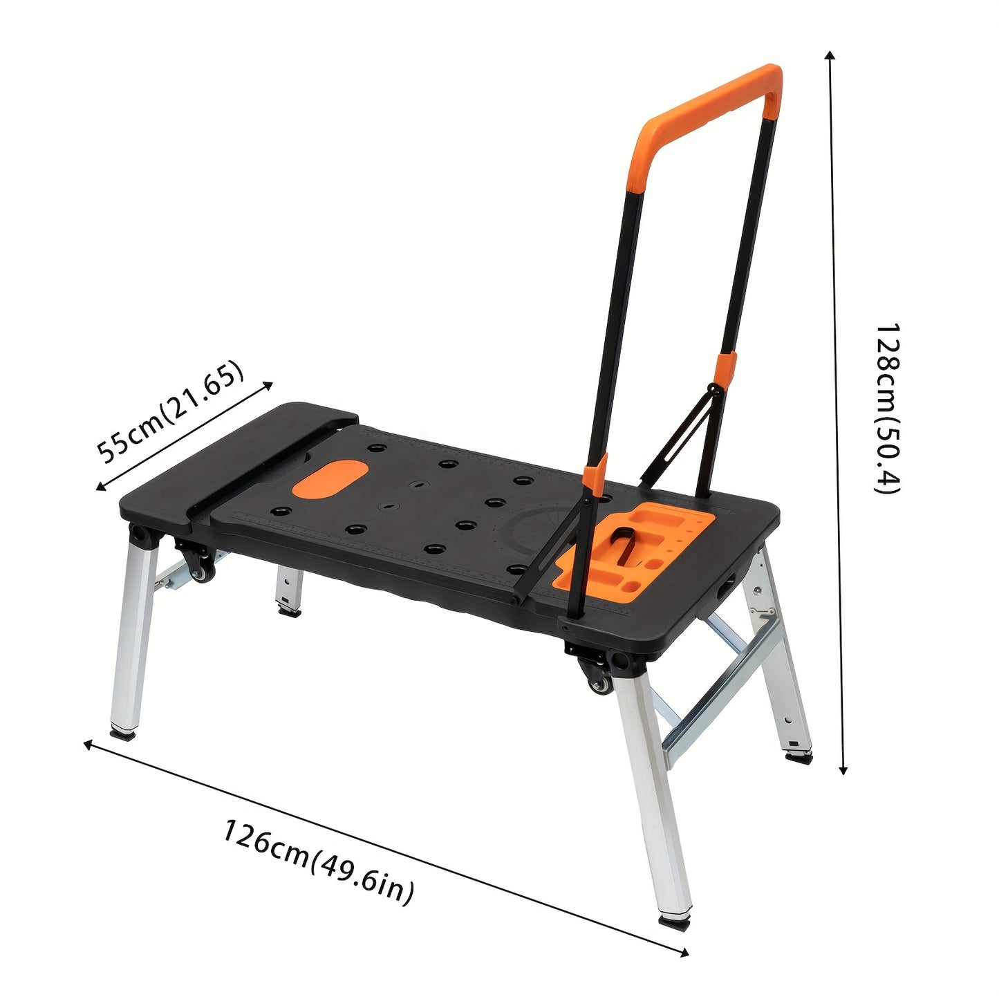 Werkbank – Werktafel – Zagenbok – Opvouwbare Werkbank – Transportkar – Verstelbare Werkhoogte – Draagvermogen Tot 250 kg