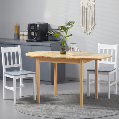 Eettafel – Klaptafel – Inklapbare Tafel – Uitklapbare Tafel – Houten Tafel – Massief Dennehout – Ruimtebesparend Ontwerp – 140x70x75 cm