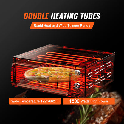 Pizzaoven – Elektrische Oven – Pizzamaker – Tafeloven – Gourmetoven – 12 Inch – 1500W Vermogen – Instelbare Temperatuur en Timer