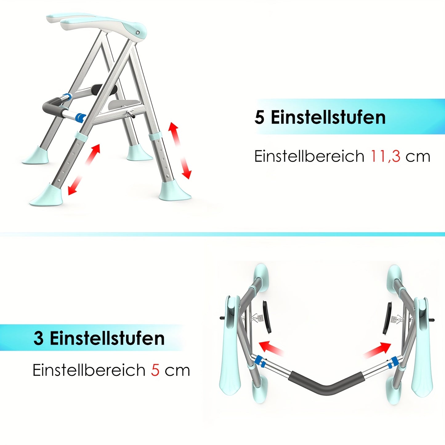 Toiletverhoger – WC Verhoger – Toiletbril Verhoger – WC Bril Verhoger – Badkamersteun – Verstelbare Hoogte – Stevig Aluminium Frame – Antislip Voetjes