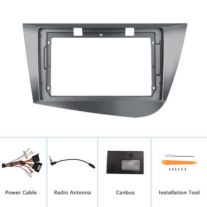 Android Autoradio – Multimedia Systeem – Carplay Radio – Touchscreen Navigatie – Auto Stereo – SEAT LEON 2005-2012 Links – 9 Inch Scherm – 4GB RAM & AHD Achteruitrijcamera