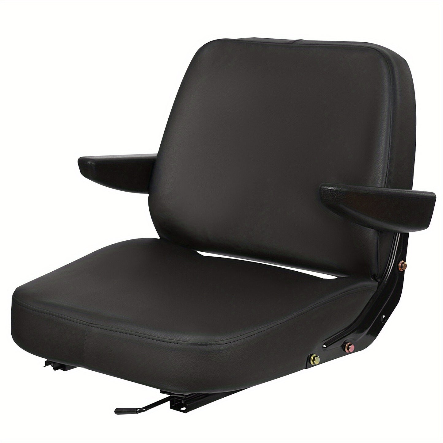 Adjustable Heavy-Duty Tractor Seat with Ergonomic Backrest & Armrests - PU Cushioned Comfort, Metal Frame, 5.99cm Forward/Backward Adjustment, Easy Assembly for Forklifts, Bulldozers, Construction Equipment - All-Terrain Use,