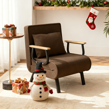 Slaapstoel – Slaapfauteuil – Vouwstoel – Zetelbed – Stoelbed – Matcha Groen – 5-Standen Verstelbare Rugleuning – Traagschuim Comfort