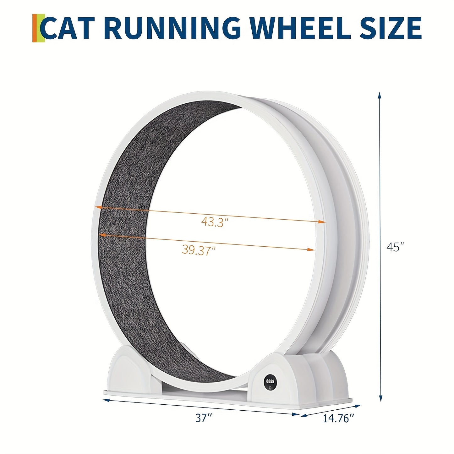 Kattenrad – Kattenloopwiel – Looprad Voor Katten – Huisdieren Rad – Binnen Speelrad – Extra Groot 114,3 cm – Stil En Met Ingebouwde Pedometer – Robuust ABS Materiaal