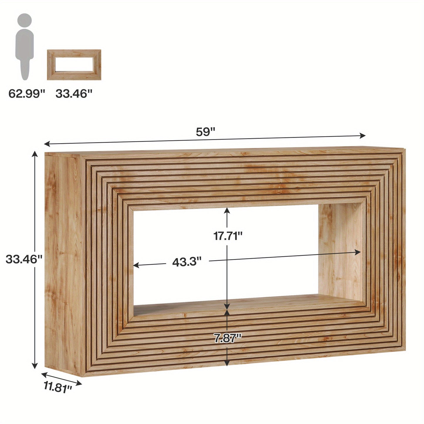 Farmhouse Sidetable – Dressoir – Halmeubel – Sofa Tafel – Opbergmeubel – Natural Variant – 150 cm Lang – Stabiele Houten Constructie
