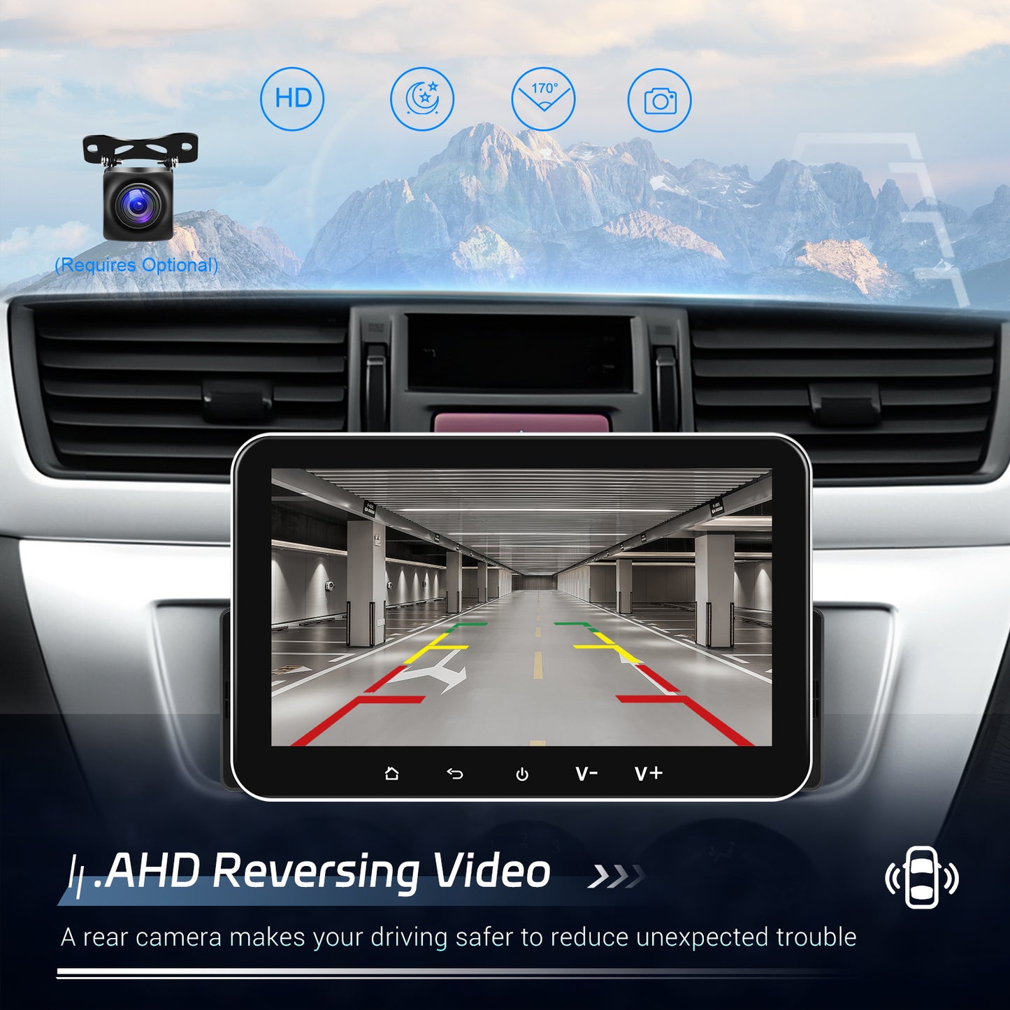 1 DIN Android Autoradio – Auto Multimedia Systeem – Inbouw Radio – Car Stereo – Navigatie Systeem – 7” HD IPS Touchscreen – Draadloze Connectiviteit & Achteruitrijcamera Ondersteuning
