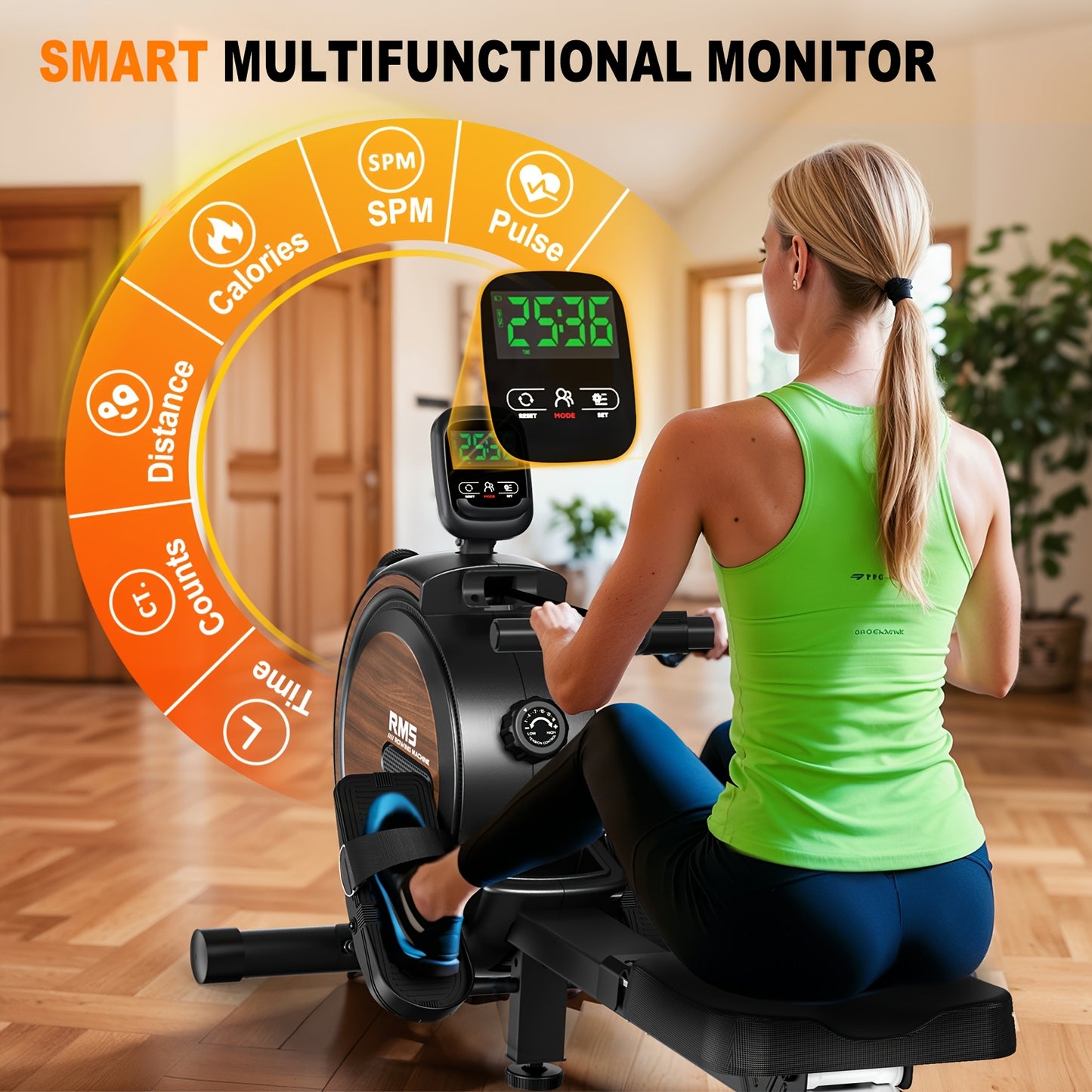 Roeitrainer – Roeimachine – Roeiapparaat – Hometrainer – Fitnessapparaat – 16 Weerstandsniveaus – Magnetisch Weerstandssysteem – Inklapbaar – Max. 150 kg – Zonder Batterijen