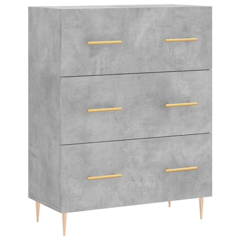 Hoge Kast – Opbergkast – Kast Met Deuren – Bergkast – Boekenkast – Grijs Betonlook – 180 cm Hoog – Duurzaam Hout