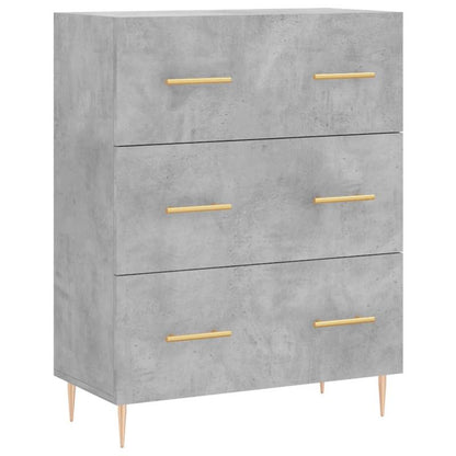 Hoge Kast – Opbergkast – Kast Met Deuren – Bergkast – Boekenkast – Grijs Betonlook – 180 cm Hoog – Duurzaam Hout