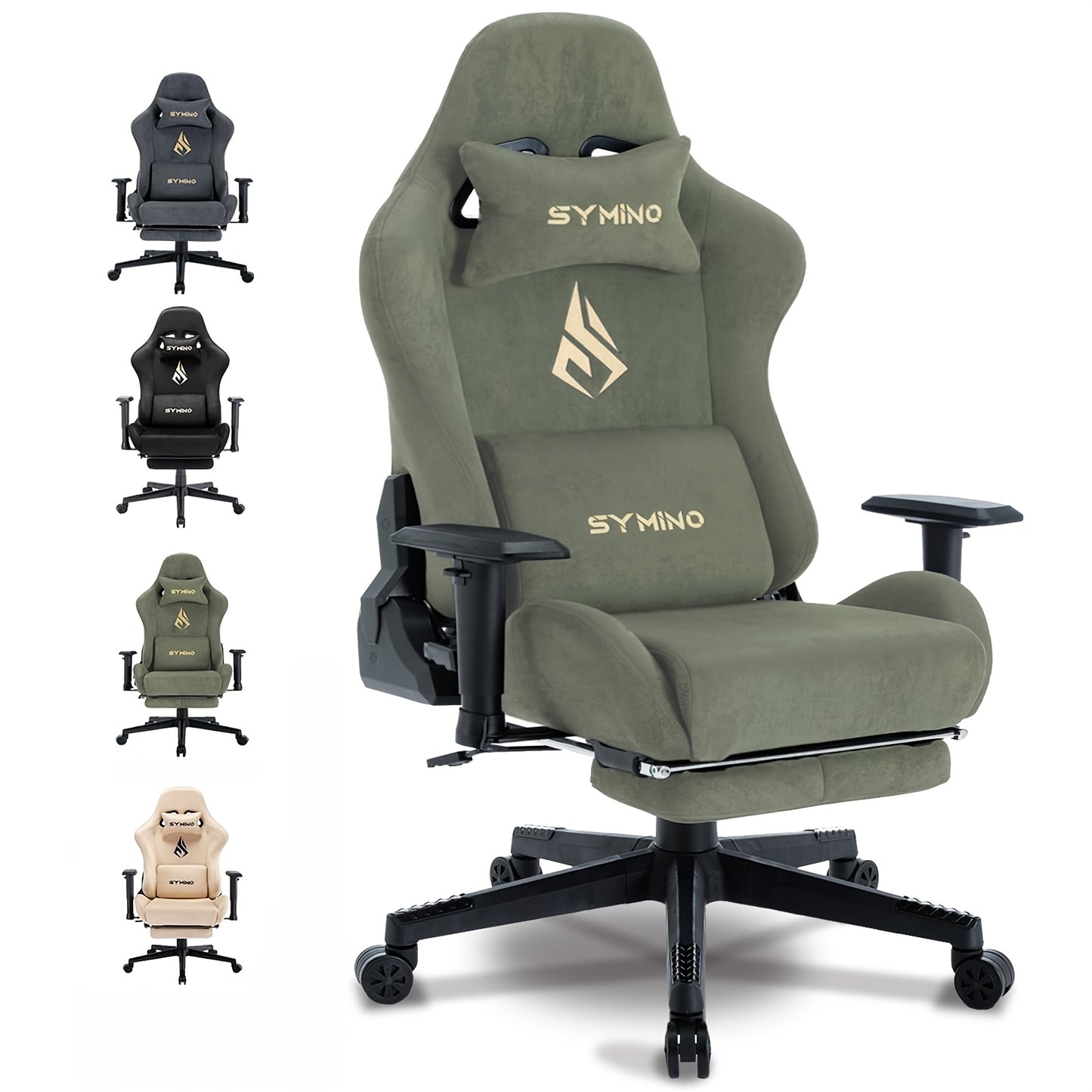 Ergonomische Gamingstoel – Bureaustoel – Gamer Stoel – Draaistoel – Comfortstoel – Met Verstelbare Rugleuning & Geheugenfoam Zitkussen – Stevig Metalen Frame – Groen