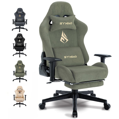 Ergonomische Gamingstoel – Bureaustoel – Gamer Stoel – Draaistoel – Comfortstoel – Met Verstelbare Rugleuning & Geheugenfoam Zitkussen – Stevig Metalen Frame – Groen