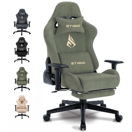 Ergonomische Gamingstoel – Bureaustoel – Gamer Stoel – Draaistoel – Comfortstoel – Met Verstelbare Rugleuning & Geheugenfoam Zitkussen – Stevig Metalen Frame – Groen