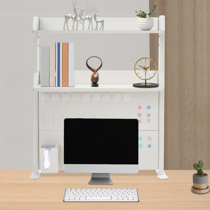 Bureau Organizer – Bureaurek – Boekenkast – Bureau Organizer Plank – Klem Bureau Organizer – Wit – Verstelbare Planken – Sterk Staal & MDF