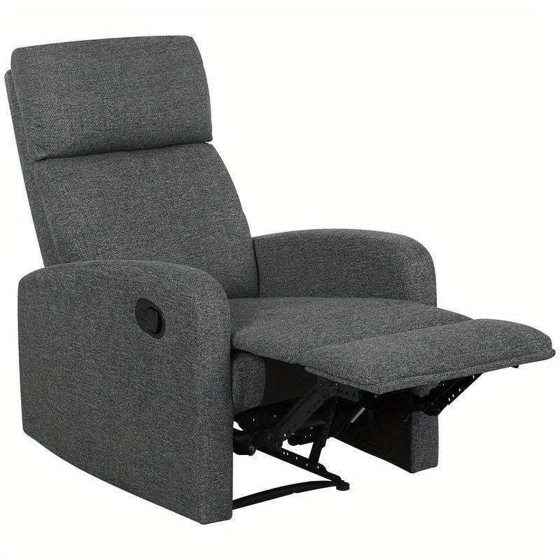Relaxstoel – Fauteuil – Loungestoel – Draaifauteuil – Schommelstoel – Verstelbaar 90°-180° – Ergonomisch Met Houten Frame & Grijze Stof