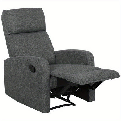Relaxstoel – Fauteuil – Loungestoel – Draaifauteuil – Schommelstoel – Verstelbaar 90°-180° – Ergonomisch Met Houten Frame & Grijze Stof