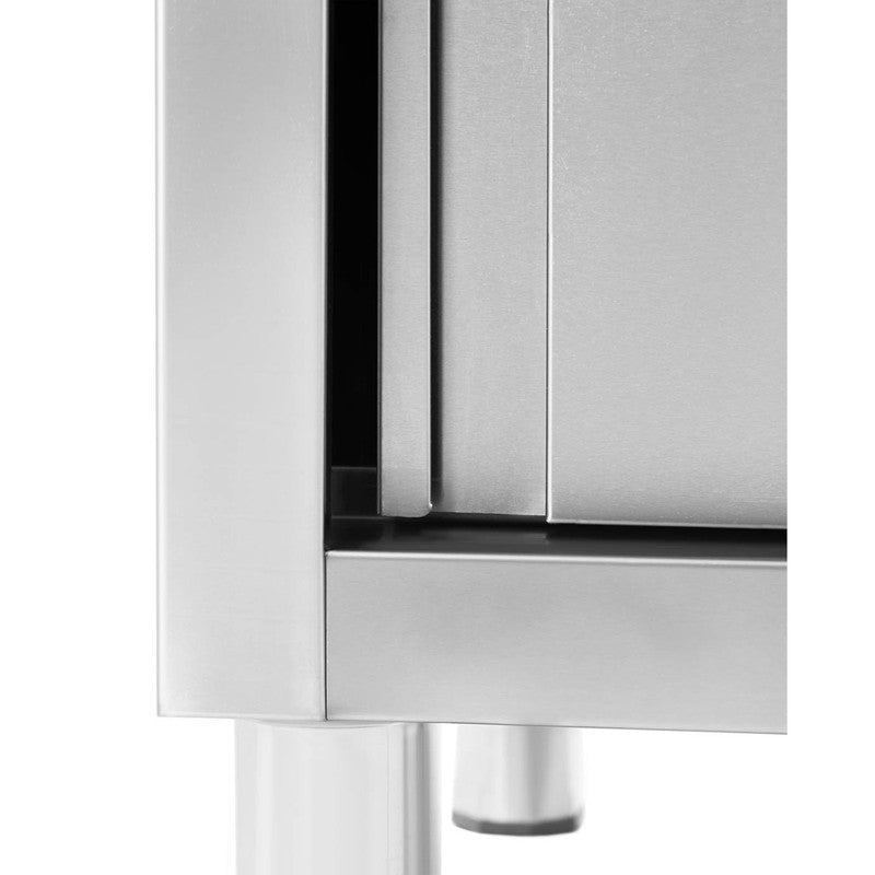 Spoelbak – Gootsteen – Wasbak – Keukenspoelbak – Spoelbakken – Dubbele Compartimenten – RVS – Onderkast Met Schuifdeuren – 140 x 70 x 95 cm – Verstelbare Pooten