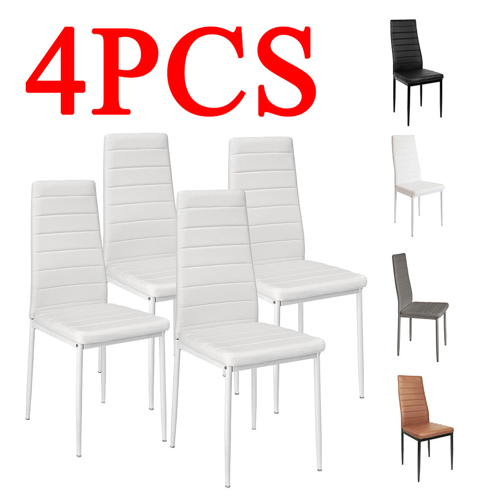 Eetkamerstoelen – Hoge Stoelen – Keukenstoelen – Stijlvolle Stoelen – Minimalistische Stoelen – Set Van 4 – Max. 120 kg Draagvermogen – Onderhoudsvriendelijk Wit