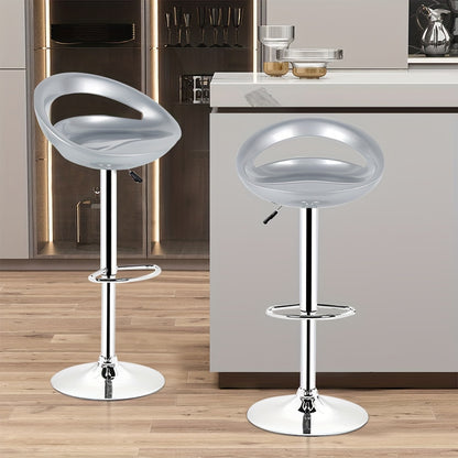 Barkrukken – Barstoelen – Keukenstoelen – Counterstoelen – Barkeukenstoelen – Set van 2 – Draaibaar 360° – Traploos Verstelbaar 55-75 cm – ABS Kunststof – Chroom Onderstel