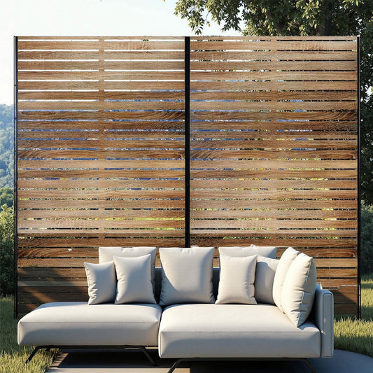 1pc Durable Outdoor Privacy Screen Panel | Galvanized Steel Sheet for Enhanced Privacy and Weather Resistance, Hard Type by HUFY
