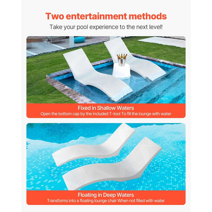 Lounge Chair – Ligstoel – Chaise Lounge – Zwemstoel – In-Pool Ligstoel – Ergonomisch S-Vorm Ontwerp – Duurzaam PE Materiaal