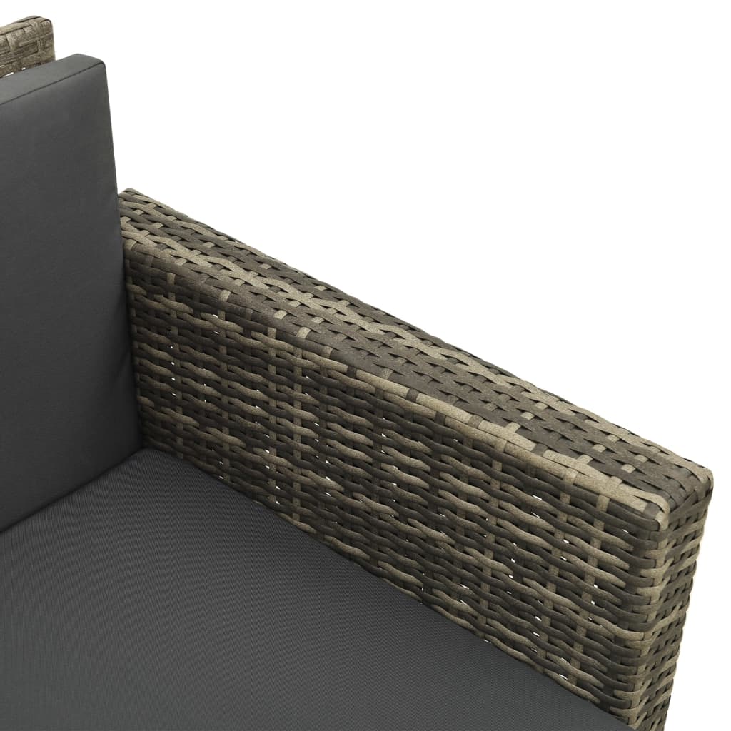 Loungeset – Tuinset – Zitgroep – Loungesofa – Balkonset – PE-Rattan – Waterafstotende Kussens – Poedergecoat Stalen Frame – Modern Grijs