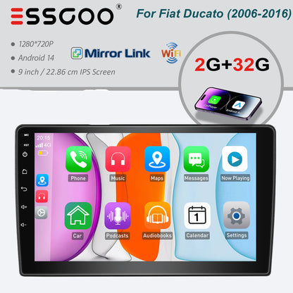 2DIN Android Autoradio – Multimedia Speler – Navigatie Systeem – Auto Radio – Touchscreen Media – 9 Inch IPS Display – Bluetooth Handsfree Bellen