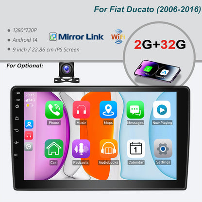 Android Autoradio – Multimedia Speler – 2-DIN Radio – Touchscreen Navigatie – Android Auto Wireless – 9 Inch IPS Scherm – Ingebouwde Camera – Bluetooth Handsfree Bellen