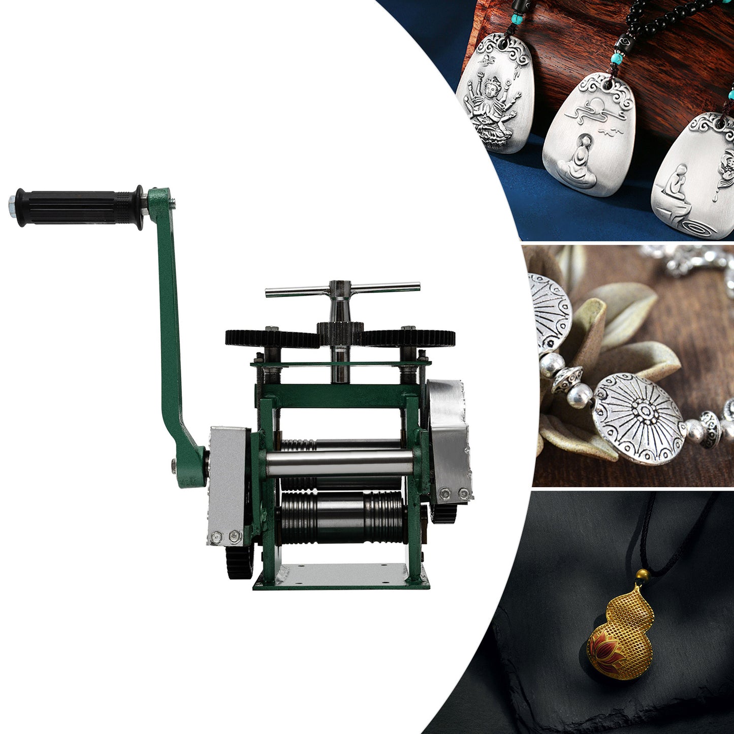 Rolling Mill – Rolmolen – Metaalwals – Draadwals – Sieraadmachine – 3-in-1 Functionaliteit – Duurzaam Gietijzer & Stalen Rollers – Viridity Variant