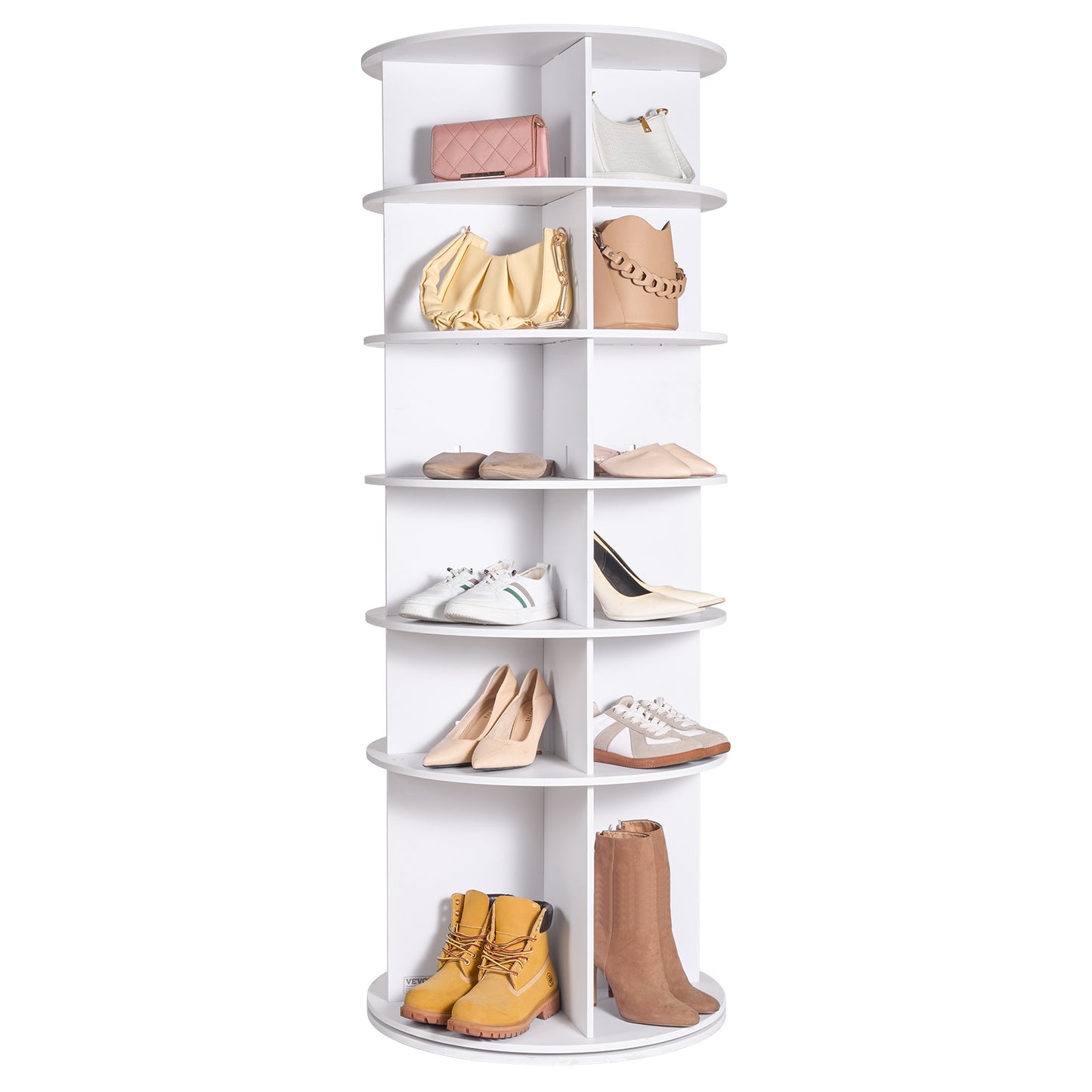 Schoenenrek – Schoenenkast – Schoenenhouder – Schoenenopberger – Schoenenstander – Draaibaar 360° – 6 Lagen – Wit Kunststof – Ruimtebesparend