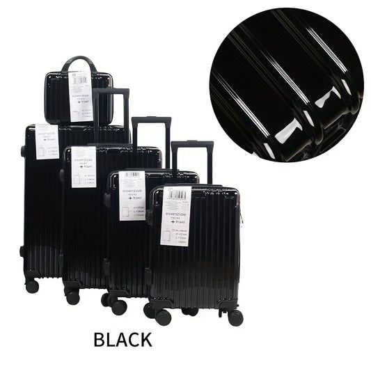 Kofferset – Reiskoffers – Bagage – Trolley – Koffers – Hard-Shell PVC – Verstelbare Trekstang & 360° Zwenkwielen – Zwart